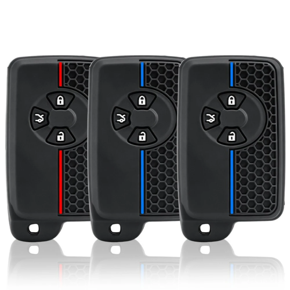 3 Buttons for Toyota RAV4 Voxy Corolla Noah Tarago Mark X Yaris Estima Silicone Car Key Case Cover Auto Shell Holder Accessories