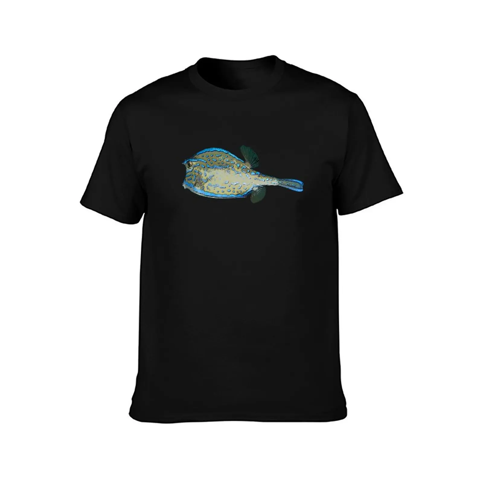 Color Print of a Scrawled Cowfish T-Shirt Summer Casual Cotton Tee Oversized Streetwear Tops Vintage Graphic Print