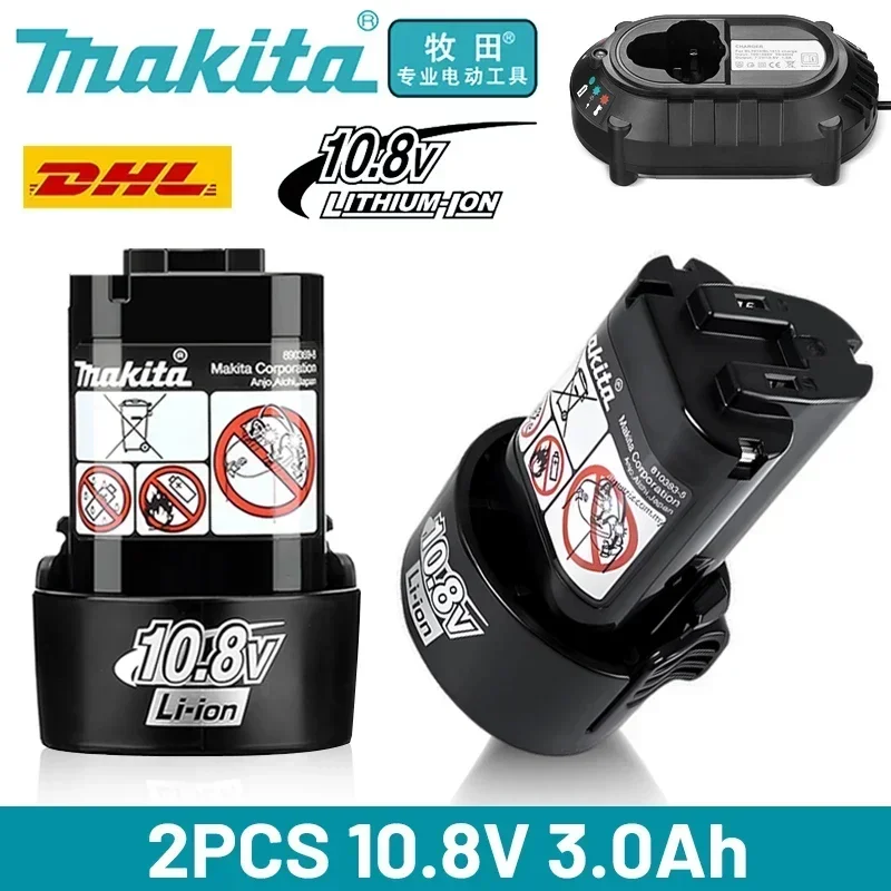 

Оригинальный аккумулятор Makita 10,8 В BL1013 BL1020 BL1030, DF030D Зарядное устройство Makita 10,8 В/12 В, сменный инструмент 10,8 В MakitabatteryBL1030