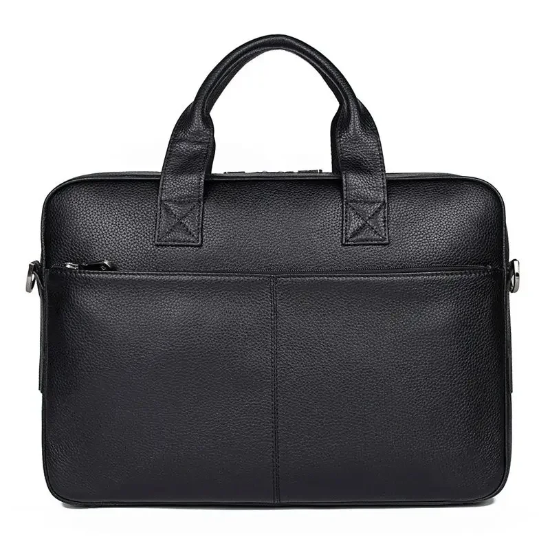 Nesitu-Maleta De Couro Louco Genuíno Para Homens, Maleta De Escritório Com Zíper YKK, Sacos De Mensageiro A4, Carteira De Laptop, Highend, Preto, Marrom, 14"