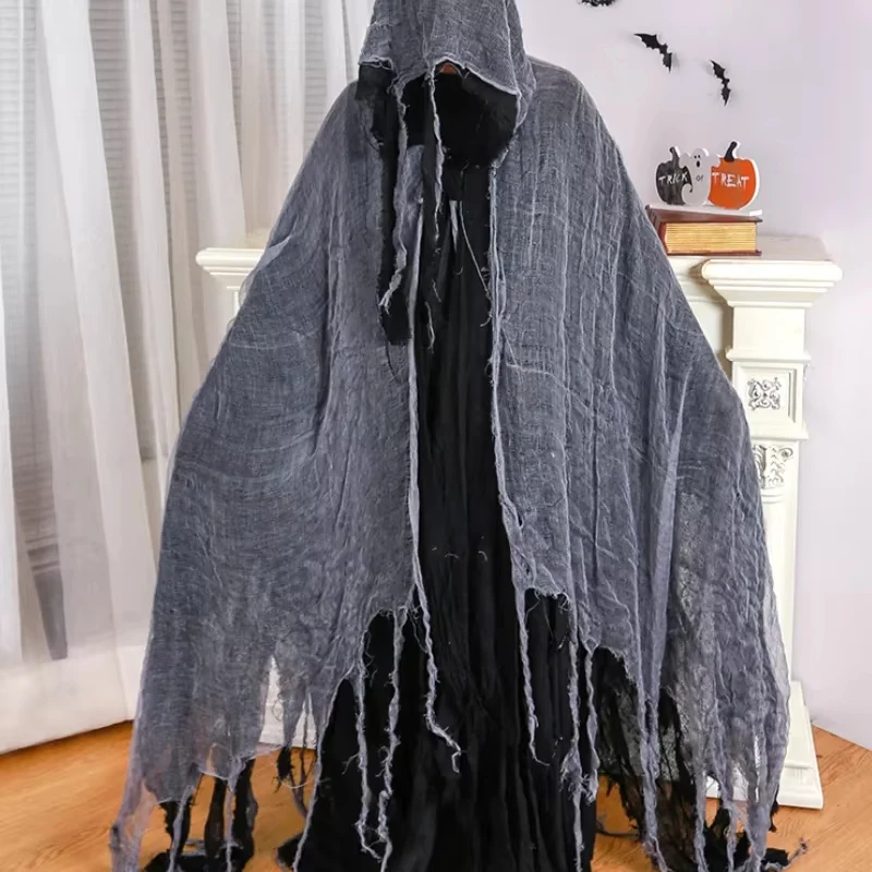 Siren Chic Halloween Hooded Cloak Medieval Renaissance Wizard Cloak Horror Grim Reaper Cosplay Cape Costume for Men Women