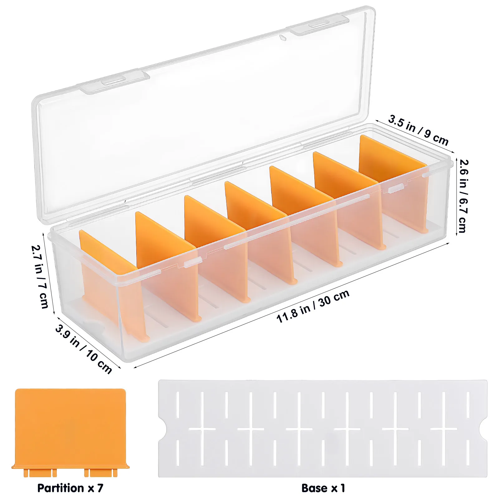 Plastic Card Storage Box with Dividers Transparent Design Portable Sturdy Construction Card Organizer for Trading Sports Playing