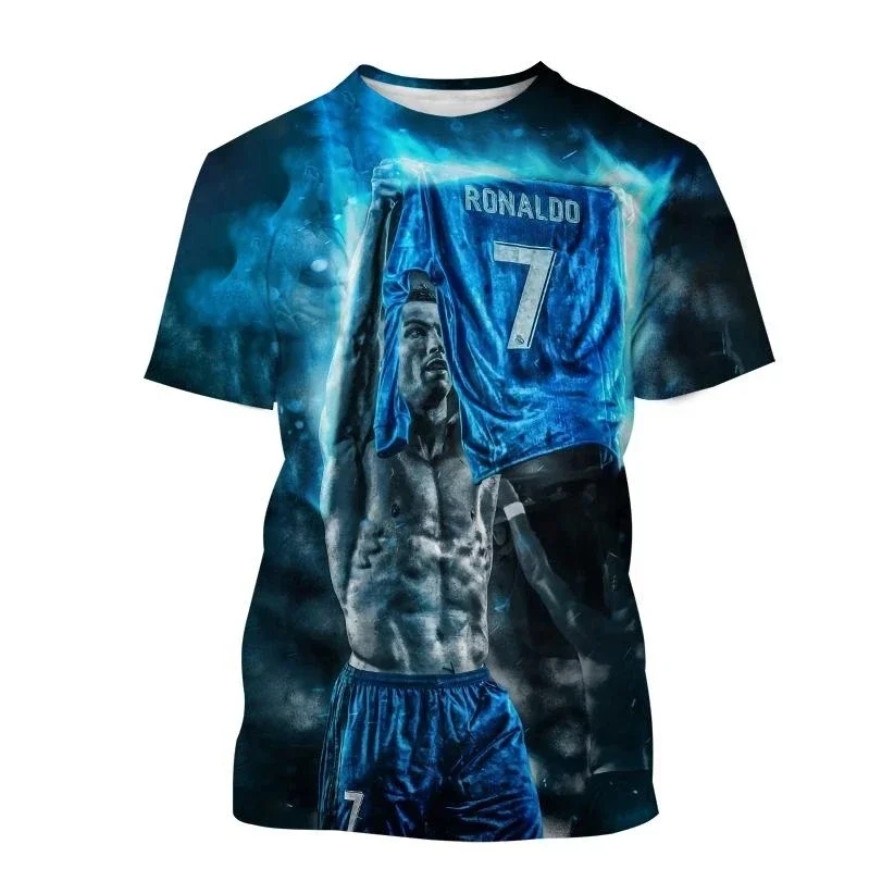 Street Fashion Maillot Football 2024 Euro Ronaldo 3D stampato t-shirt sportiva da uomo e da donna per la maglia da calcio per il tempo libero