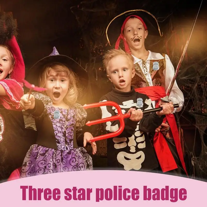 Cop Abzeichen für Kinder Rollenspiel Polizist Brosche Halloween Cop Cosplay Kostüm Zubehör für Kinder Jungen Mädchen Rollenspiel Kleidung