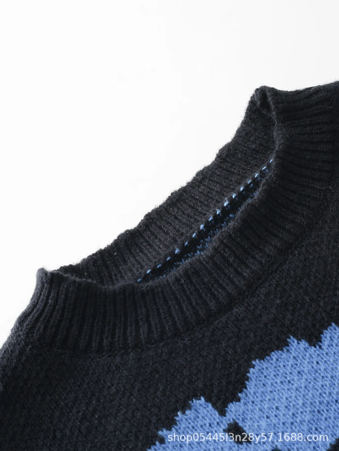 أزياء العلامة التجارية المتناقضة اللون غير النظامية التعادل صبغ تصميم سترة الرجال الرجعية عارضة كسول جولة الرقبة محبوك قاعدة طويلة الأكمام