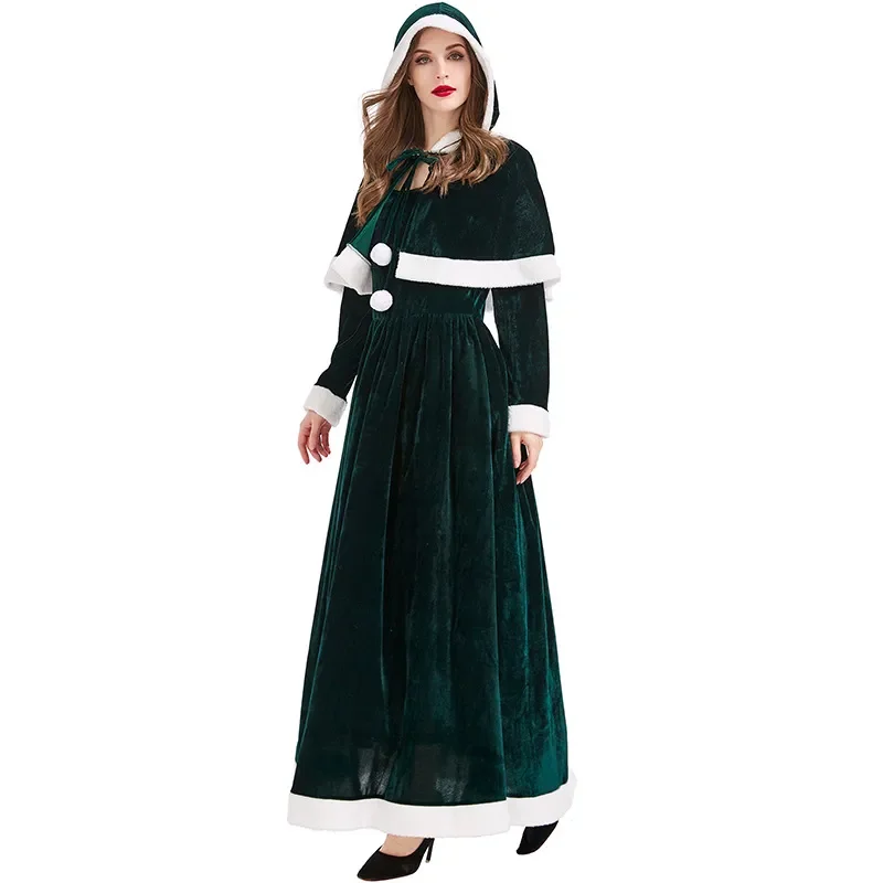Robe Longue de Noël à Capuche Femme – Rouge ou Verte – photo 9