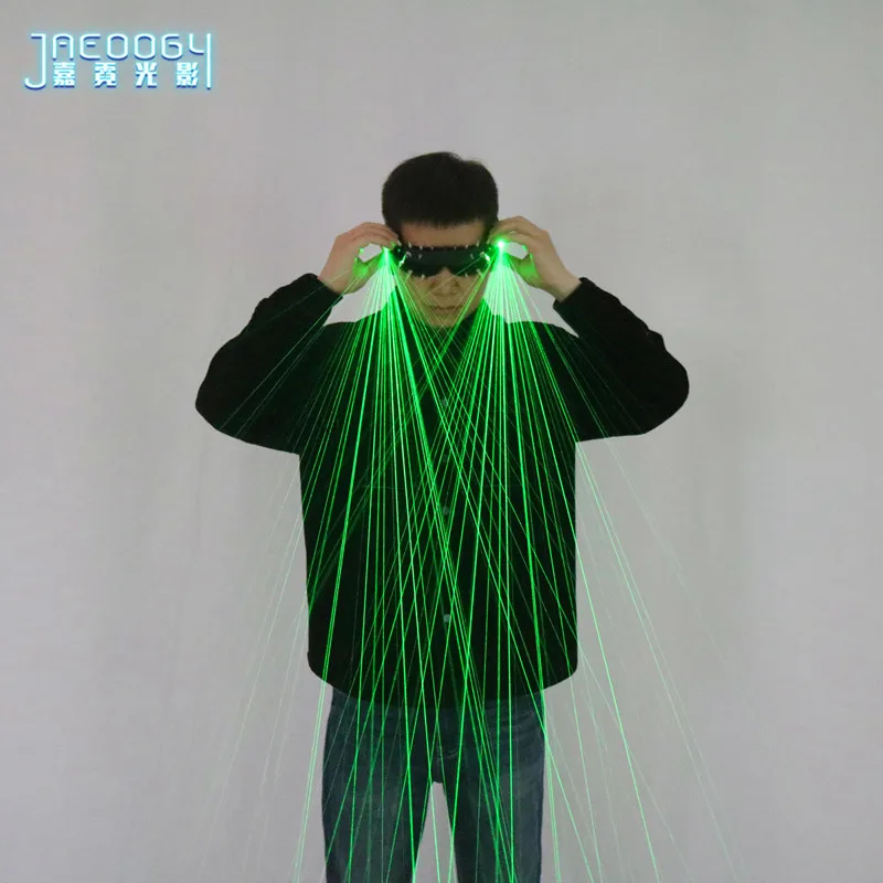 Rivet Cyberpunk Green LED Laser Glasses DJ Club Party Bar Stage LED Luminous Clothing Show