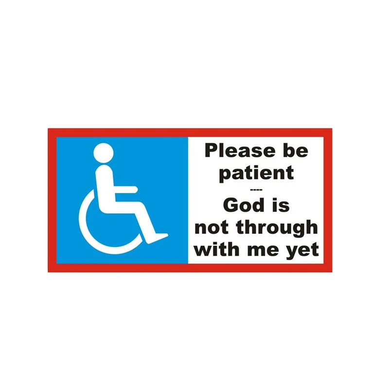 LYKX Car Sticker Funny Warning Please Be Patient Disabled Reflective Automobiles Motorcycles Exterior Accessories PVC Decal