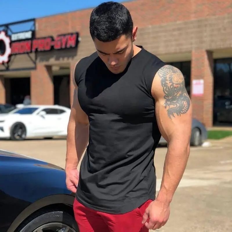 Light Plate Sports Shirt Men's Fitness Leather Vest Regular Fit Inner Wear Warmth Youth Summer Sport Style Pure Color