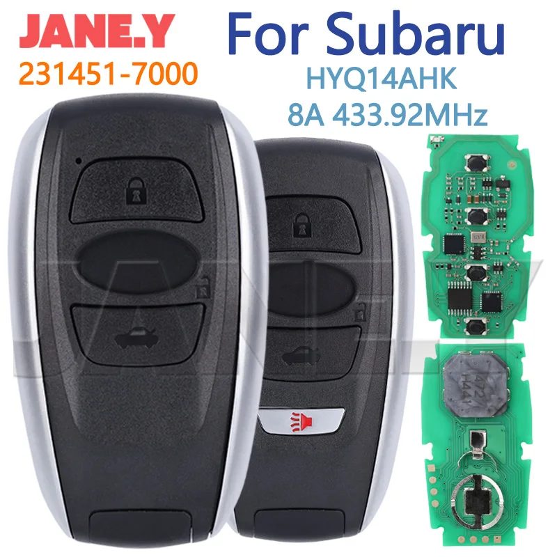 

Для Subaru Ascent Impreza Outback Forester Legacy XV BRZ HYQ14AHK 231451 -7000 8A 433,92 МГц Keyless Go Card Смарт-автомобильный удаленный ключ
