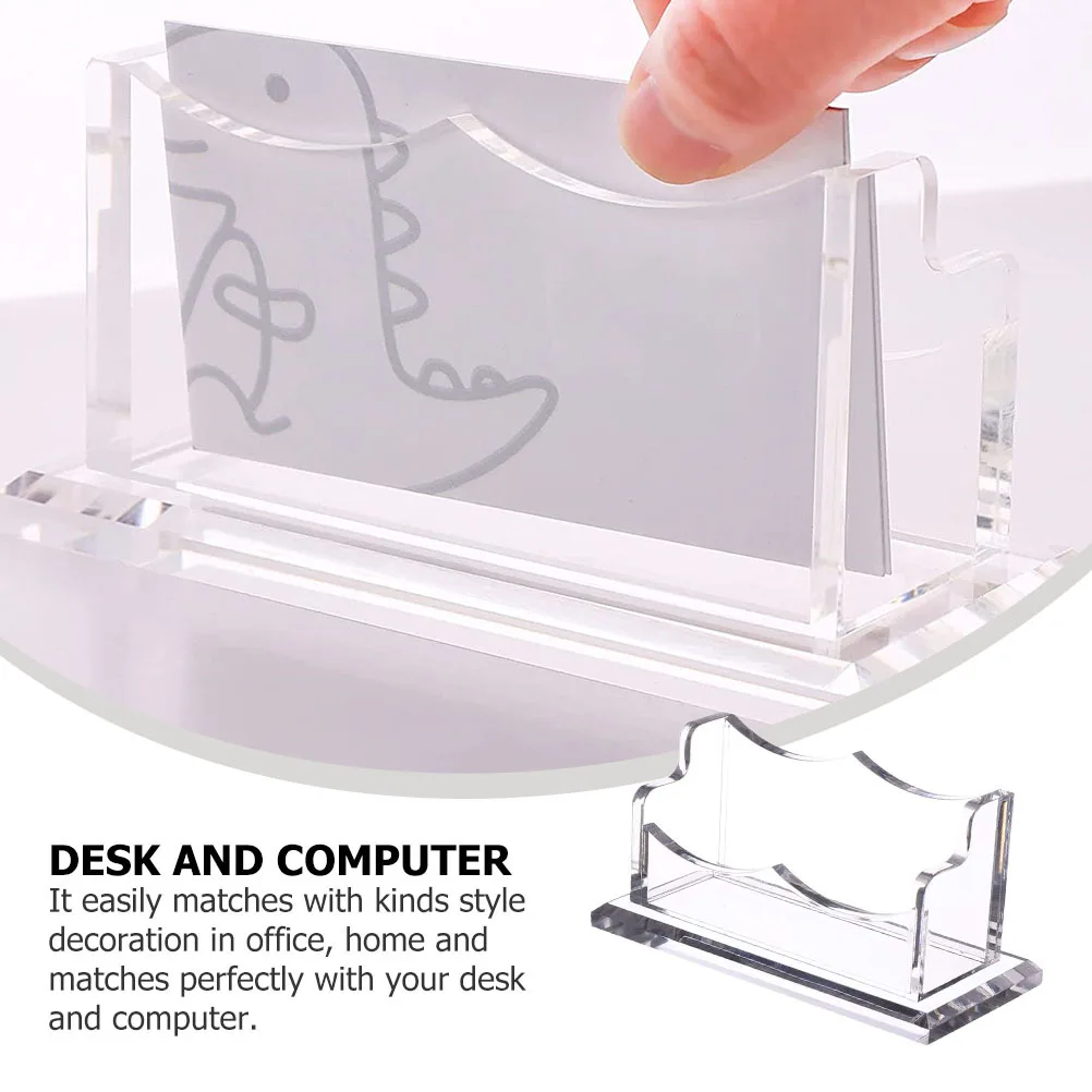 Premium Acrylic Name Cards Holder Cards Storage Box 60 Capacity Desktop Display Organizer Office Home Decor