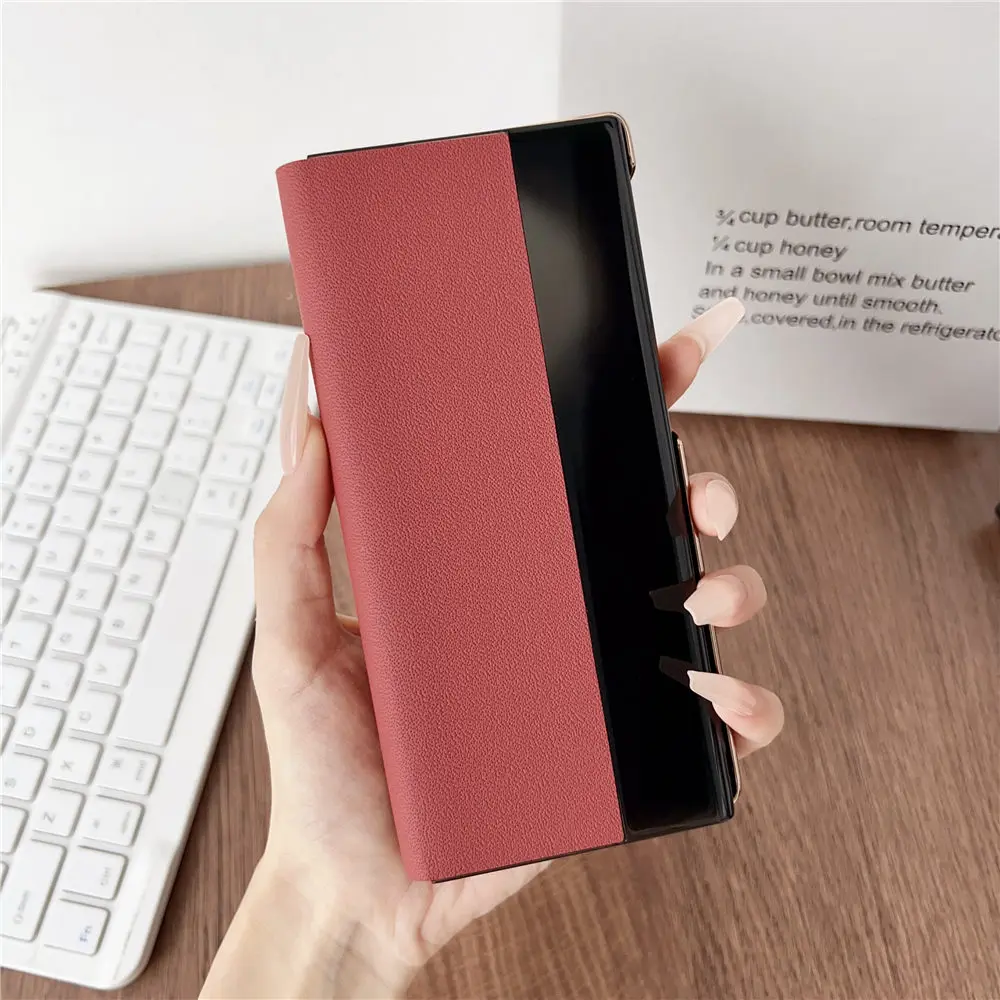 Genuine Cowhide Leather Napa Flip Case for Huawei Mate XT Window View Cover