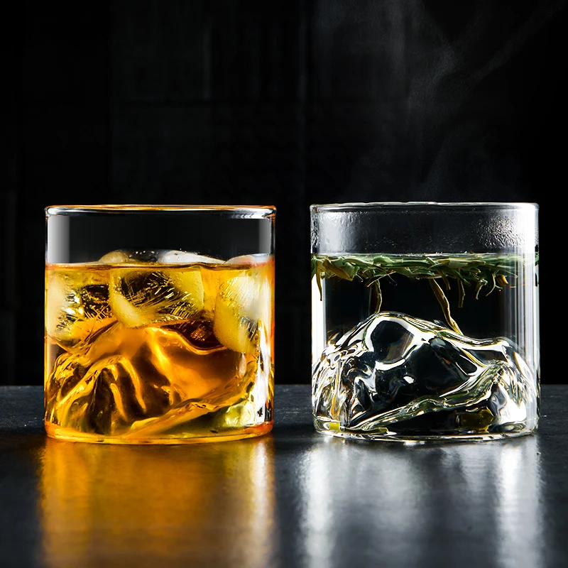 GIANXI Japanese Style Whisky Cup Shallow Transparency Mountain  XO Wine Cup EDO Guanshan Whiskey Glass Creative Personality