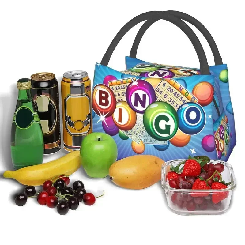 Bingo-Papierspiel, wiederverwendbare Lunchbox für Damen, wasserdichter Kühler, thermische Lebensmittel-isolierte Lunchtasche, Reise, Arbeit, Picknick-Behälter