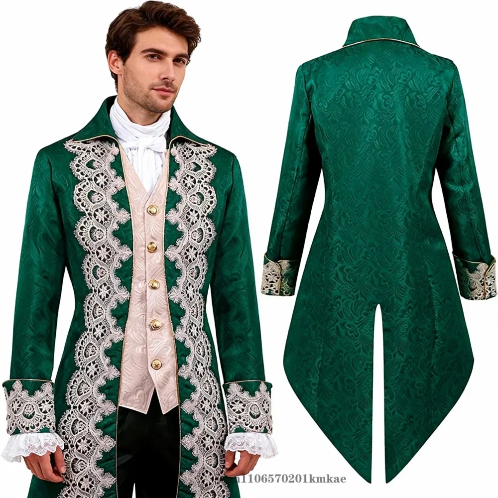 Abrigo estilo steampunk medieval para hombre, uniforme gótico vintage, chaqueta retro de la era tradicional para fiestas, cosplay y disfraces.