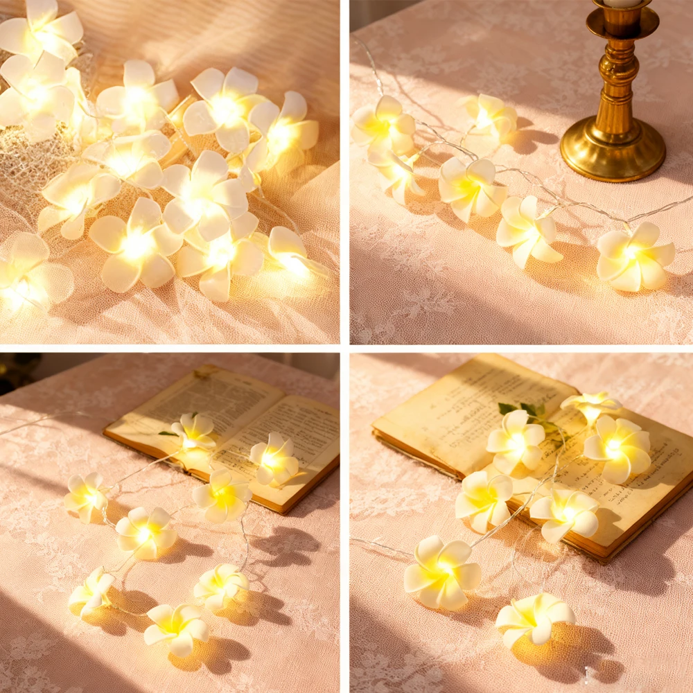 5 فولت 3 متر 6 متر البيض زهرة سلسلة أضواء USB بطارية تعمل بالطاقة الجنية أضواء أصفر وردي 10 20 40 المصابيح/م لحفل زفاف زينة عيد الميلاد #4