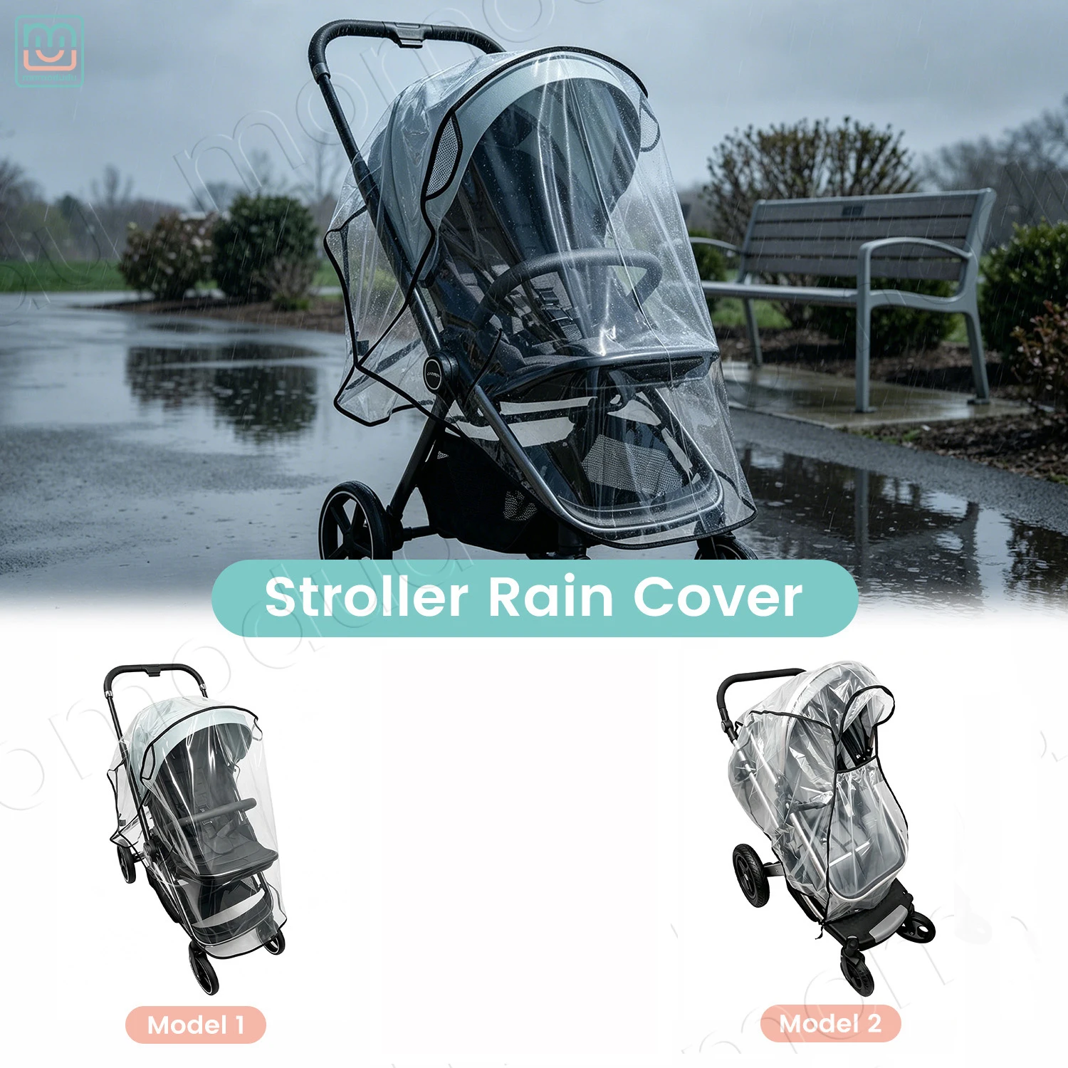 

Universal Waterproof Rain Cover For Prams Pram Accessories Transparent Dust Cover Open Zip Umbrella Rainy Season Waterproof