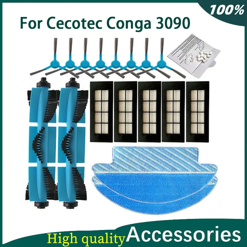 

For Cecotec Conga 3090 / Viomi 1X Main Roller Side Brush Hepa Filter Mop Cloth Rag Replacement Cleaner Robot Vacuum Accessories