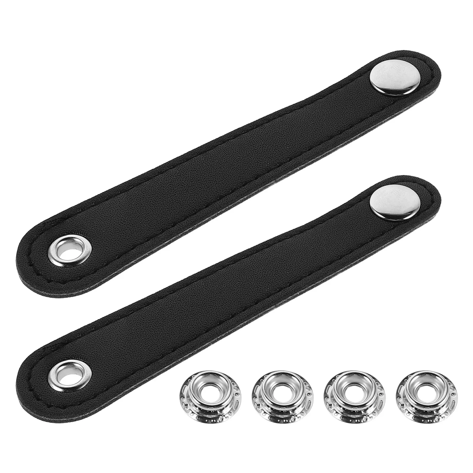 2pcs Black Accordion Bellows Belt Fittings with Secure Buckle for Airtight Seal – Double-Layer Construction