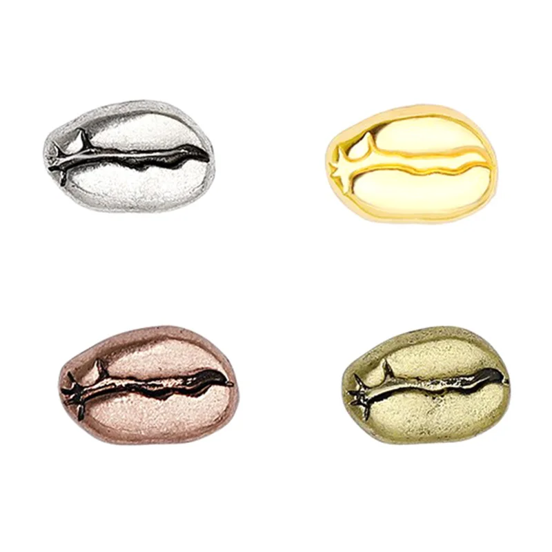 4 Color Metal Coffee Bean Brooches Vintage Coffee Bea Pins Backpack Lapel Pin Badge Punk Coffee Aficionados Jewelry Barista Gift