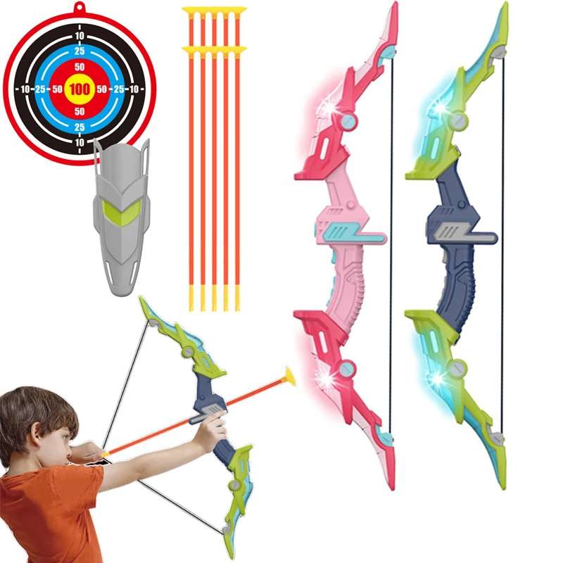 Bow and Arrows for Children Kids Archery Bow Practice Recurve Bow Outdoor Sports Game Hunting Shooting Toy Boys Gift Bow Kit Set