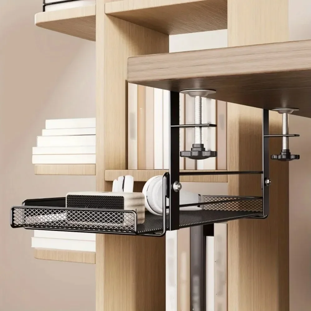 Under-desk Cable Management Tray Living Room Desktop Storage Shelves No Punching Required Cable Management Rack Wire Organizer image 3