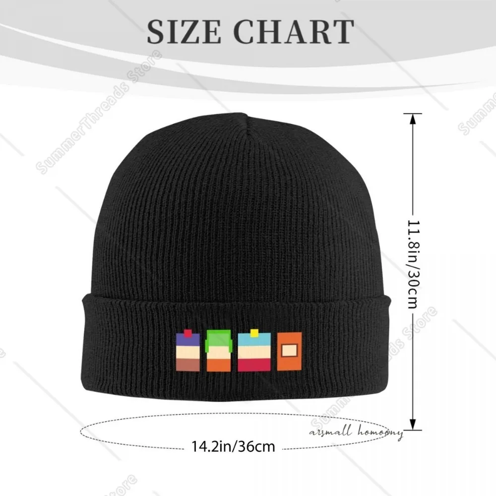 Southpark Boys Pixel Art High Quality Knitted Hat for Women and Men Casual Beanie Hat Cap Winter Soft Warm Caps Unisex