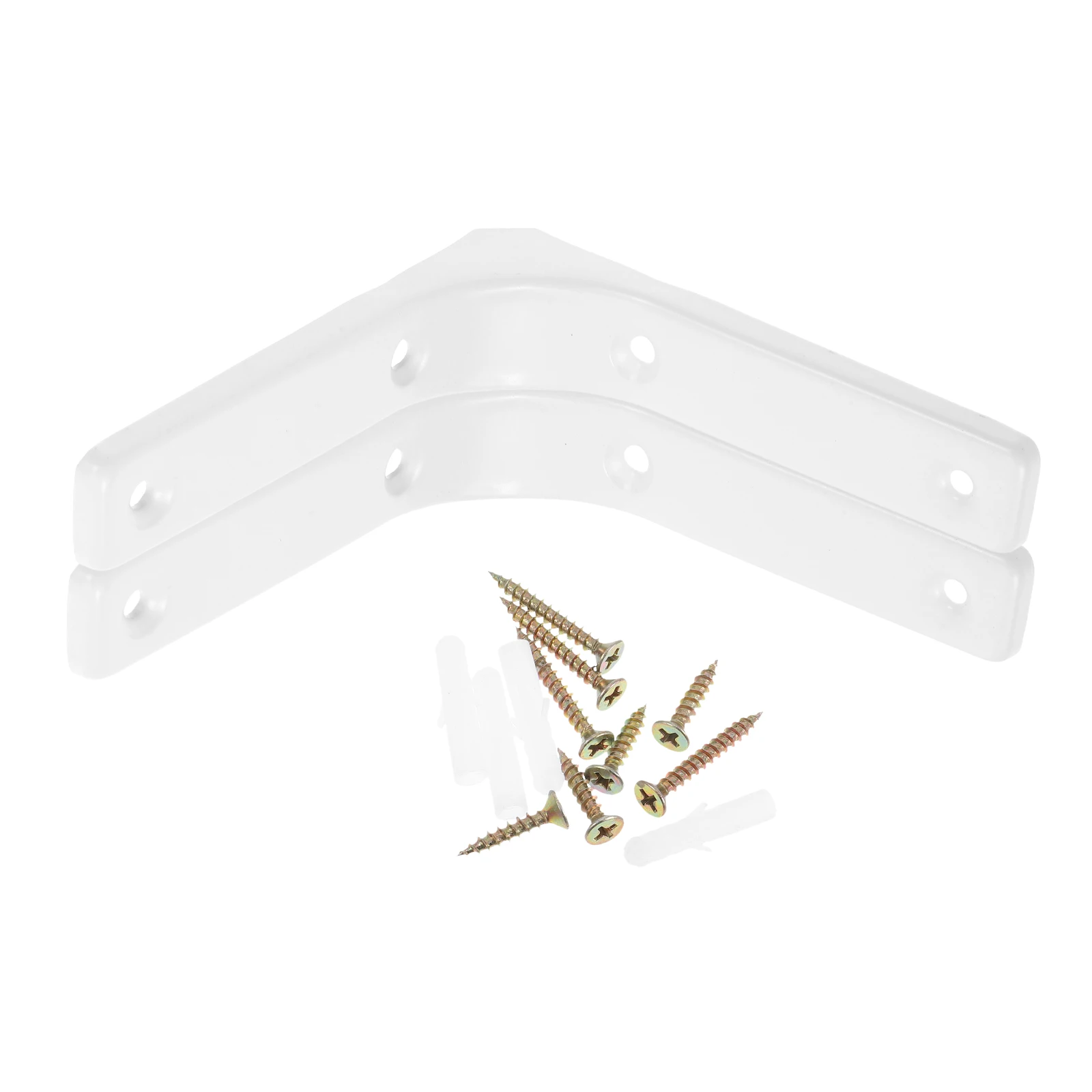

2PCS Triangle Tripod Brackets White Floating Shelves Robust Wall Hanging Shelf Brackets for Wood Metal Decorative L Bracket