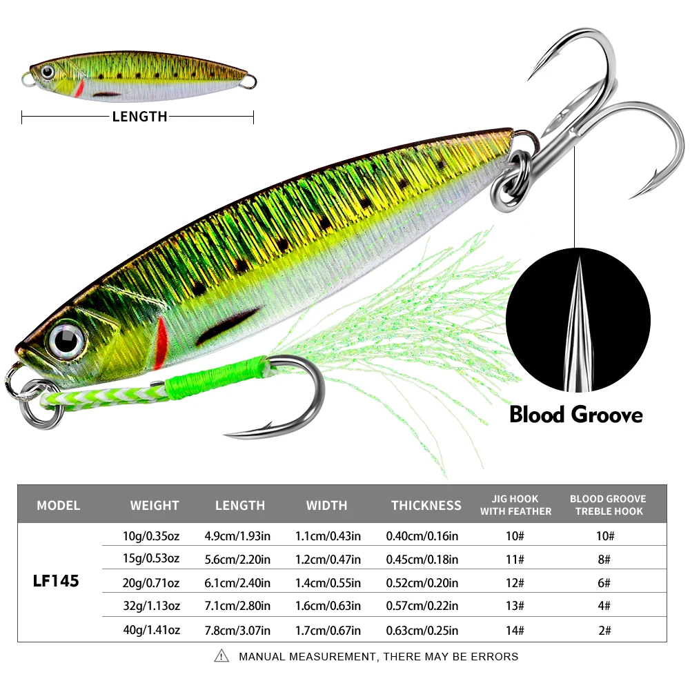 PROBEROS 10g-40g Shore Cast Hook Swimbait Spoon Jig Metal Fishing Lure Artificial Bait Laser Cover Trout Pesca Spinning Tackle