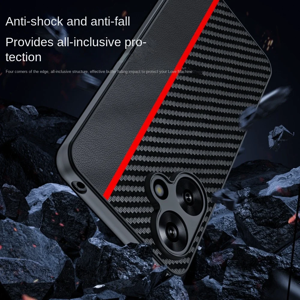 REDVAG for Patchwork Vivo iQOO Neo 9 Neo9 Pro Case Phone Carbon Fiber Luxury Genuine Leather Shockproof Lens Protection Cases