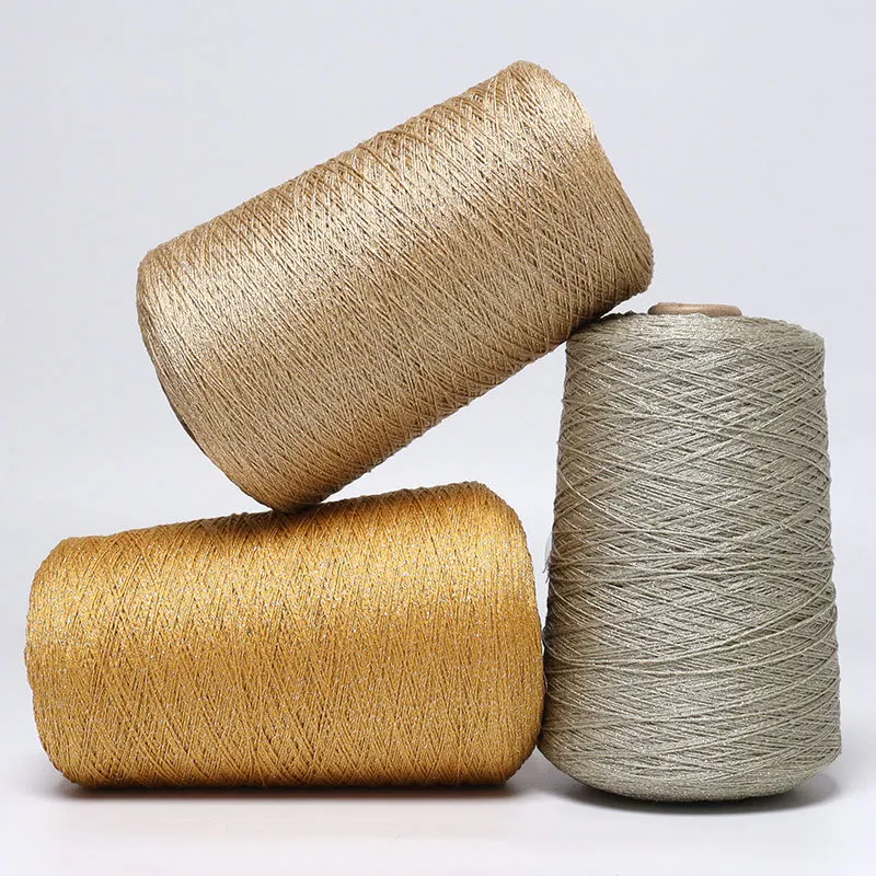 

500g Lyocell Gold Silver Yarn Sparkling Lace Yarn, hand woven DIY sweater, hat, scarf gold and silver Thread