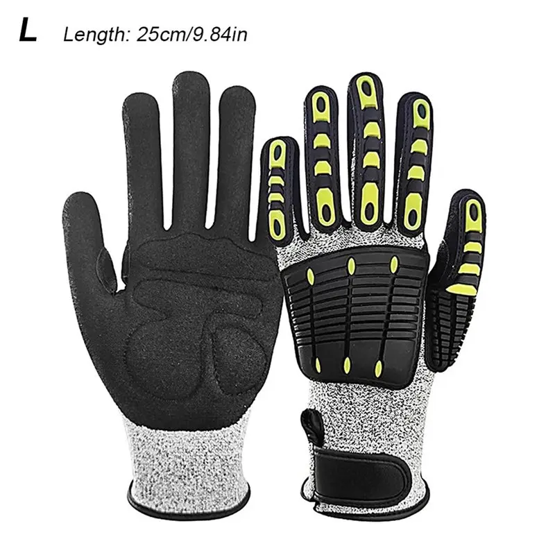 B27B Anti-Cut Anti-Smashing Protective Gloves Anti-Vibration For Outdoor Rescue Safety Work Gloves(L)