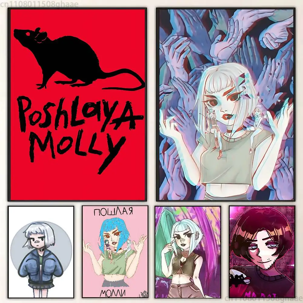

P-Poshlaya Molly Band Artists Canvas Painting for Living Room Home Decor Poster Fans Gifts-unframed