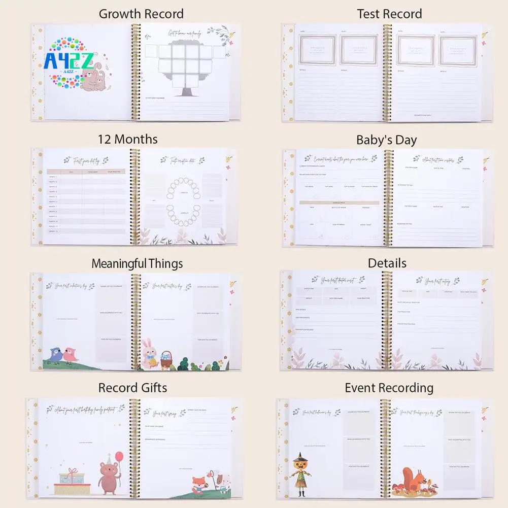 

A42Z-Детская книга памяти, альбом для вырезок, фотоальбом, дневник беременности, милые животные, подарок на память, журнал роста, ручной счет