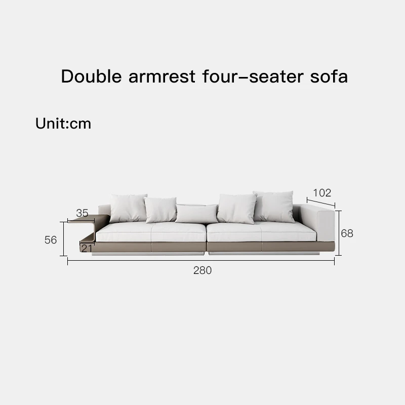 Living Room Minimalist Cotton and Linen Fabric Sectional Sofa Large Flat Floor Designer Living Room Sofas