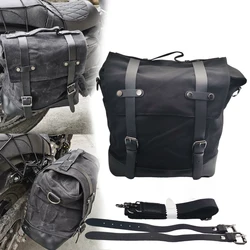 Universal Motorcycle Luggage Bags Waterproof Side Bags Large Capacity Racer Bike Travel Bag Helmet Bag Canvas Male Shoulder Bag