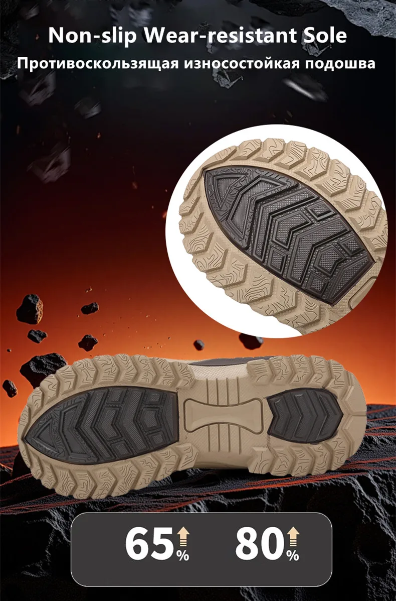 Neue Hochwertige Leder-Arbeitsstiefel für Herren, Hohe Herren-Wüstenkampfstiefel, Rutschfeste Outdoor-Wanderschuhe, Herren-Motorradstiefel – Detail 7