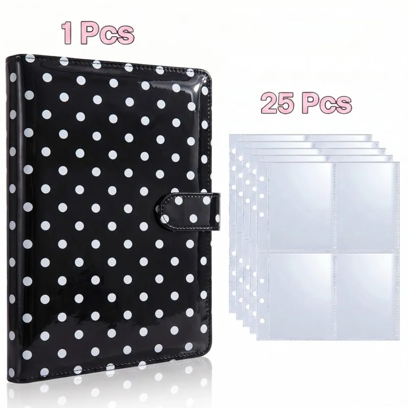 25er-Pack Seiten (4 Fächer) Fotokarten A5-Ordner K-Pop Fotoalben Idol-Karten Loseblatt-Sammelbuch Ordner Fotokartenhalter