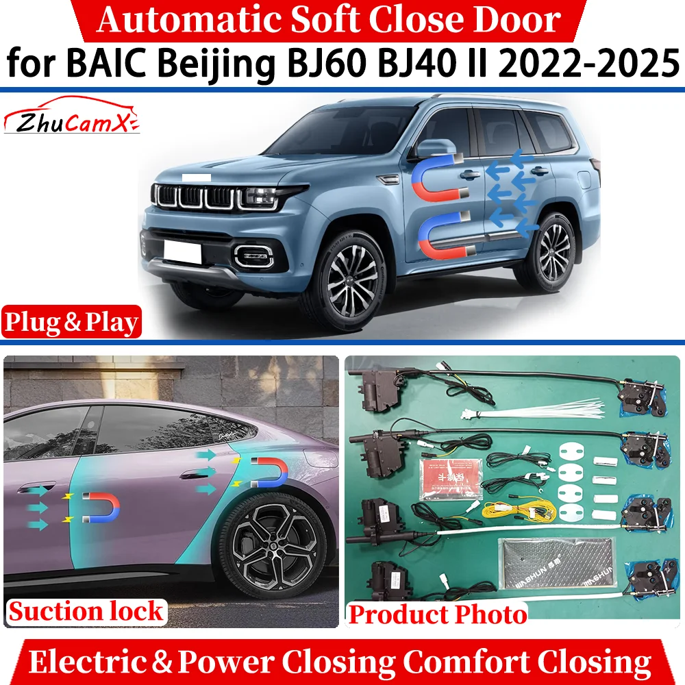 

for BAIC Beijing BJ60 BJ40 II 2022-2025 Car Automatic Soft Close Door Electric Power Comfort Closing Suction lock Quiet System
