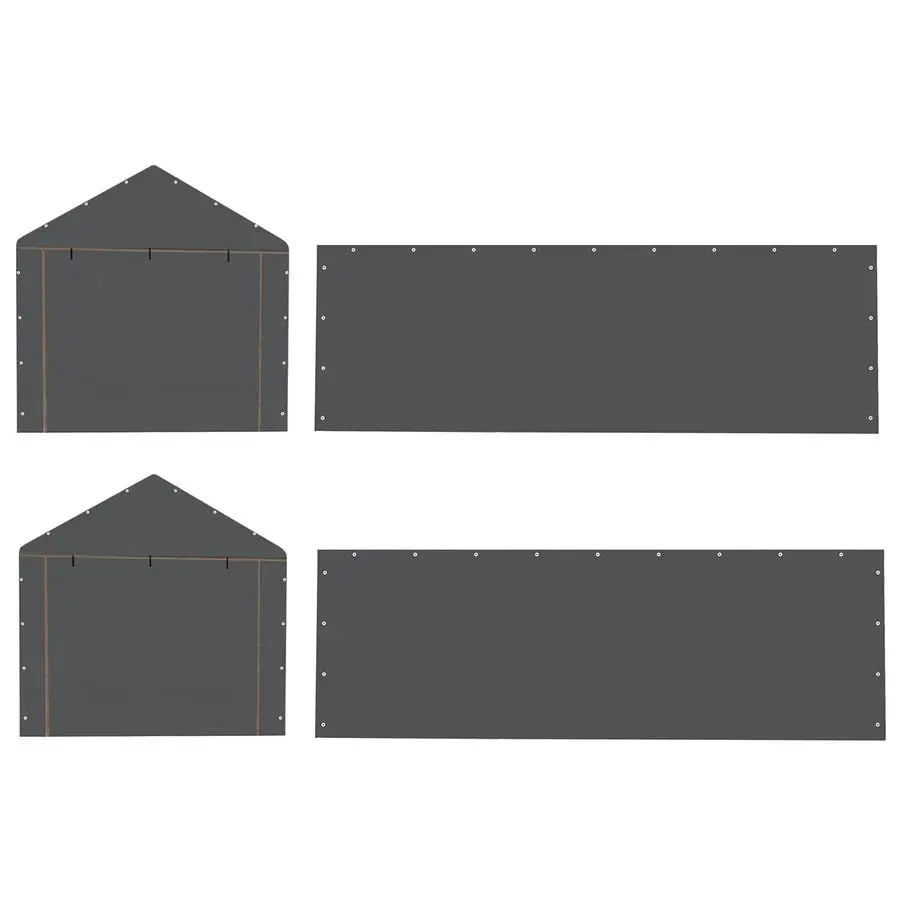 

Сменный комплект боковой стенки Carport, 20 футов, набор из 4 шт., водонепроницаемый усилитель из полиэтилена 180 г, сменная крышка боковой стенки с защитой от ультрафиолета, серая