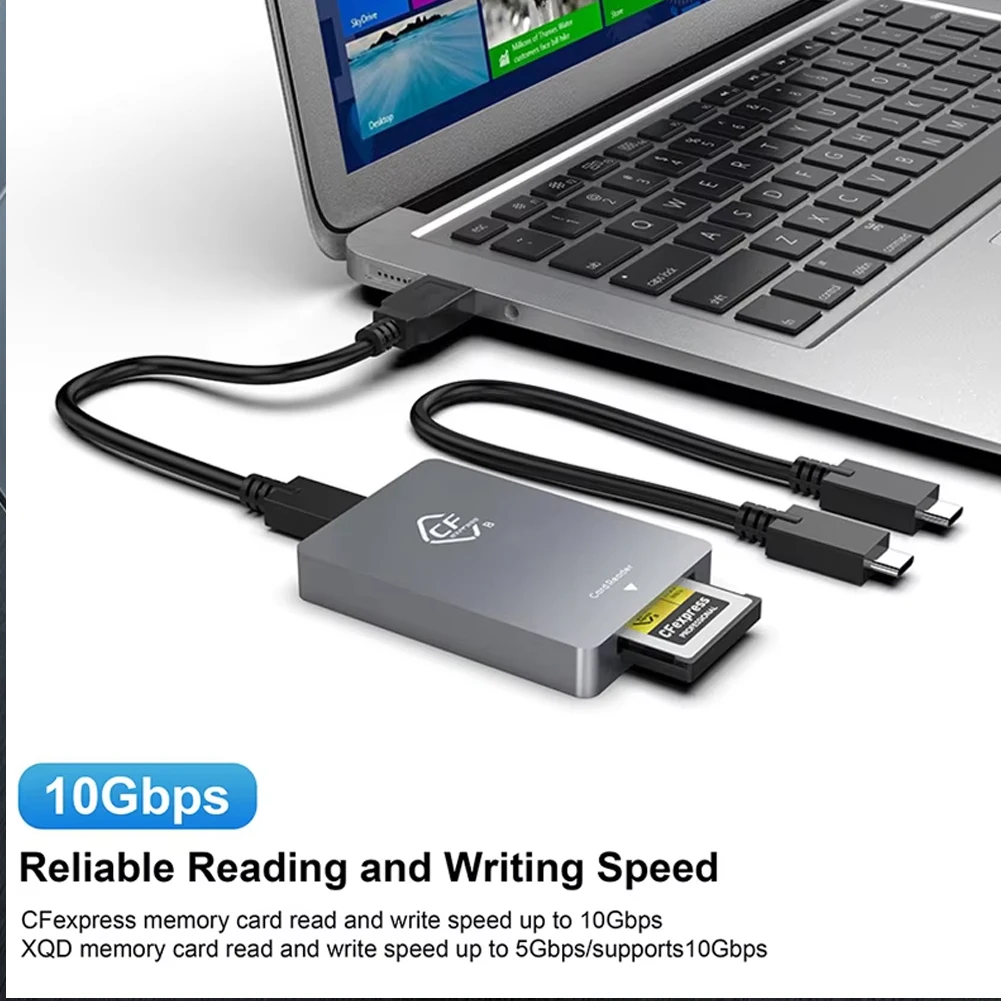 CFexpress Type B XQD 2 in 1 Card Reader USB3.2 Gen2 10Gbps Type-C Memory Card Adapter for Sony Canon Nikon SLR Card Accessories
