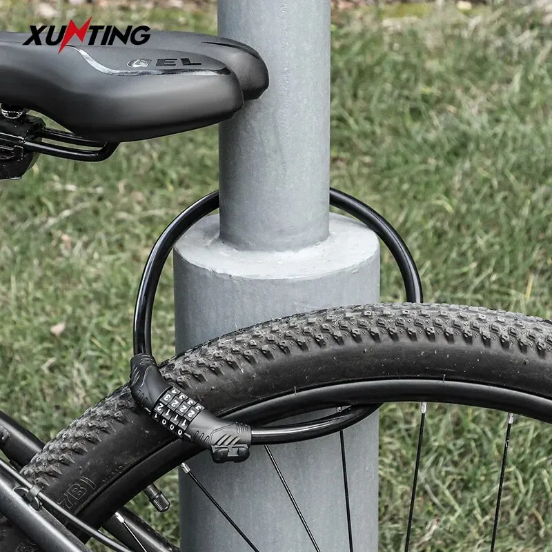 Xunting Bike Cable Lock 54cm Bike Locks Cable 5 Feet Coiled Secure Resettable Combination Bike Lock with Mounting Bracket