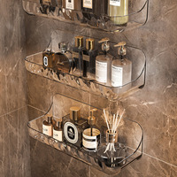 Bathroom Toiletries Shelf Wall Toiletry Table Transparent Storage Box Perforation-free Wall-mounted Skin Care Products Organizer