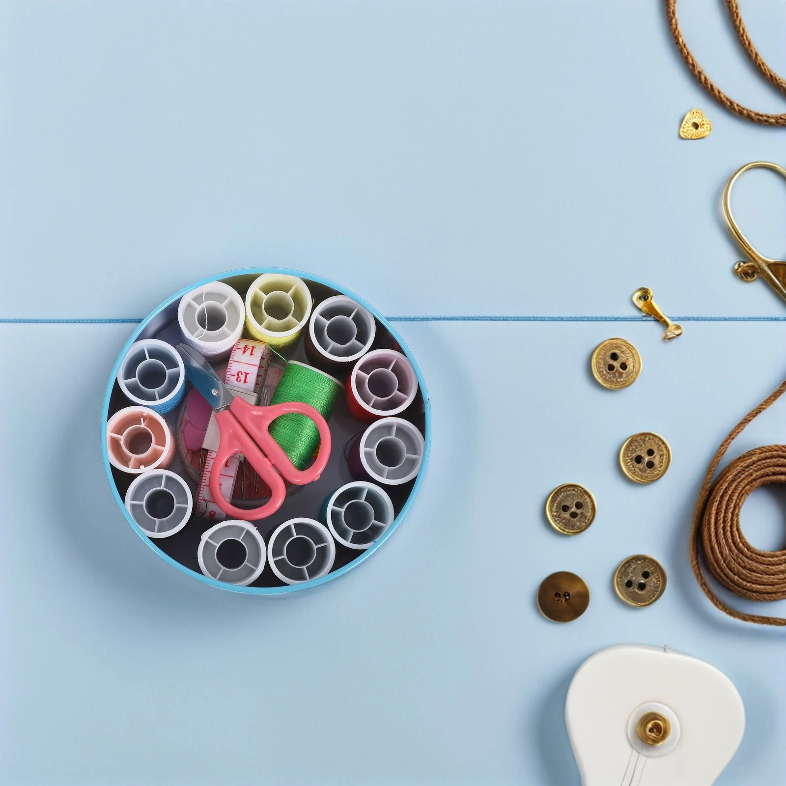 

Sewing Box Set Beginner Thread Case Portable Kit Needle Dress Making General Stitching