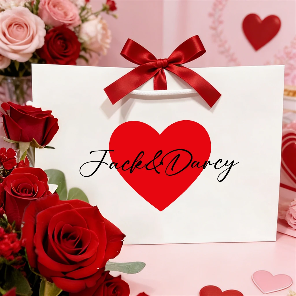 Custom Ribbon Love Quality Wedding Gift Bag Personalized Paper Valentine's Day Jewelry Birthday Packaging Customized Gift Bag