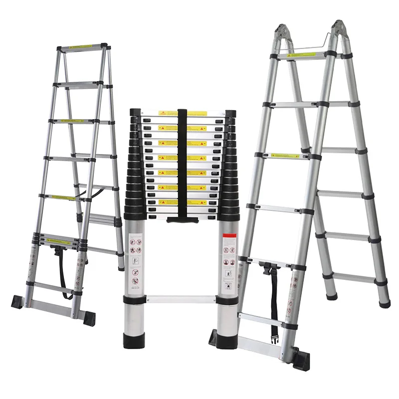 3.5M Portable Telescopic Ladder Foldable Non-slip Aluminum Ladders 4.7 Meters Herringbone Ladder Step Ladder Straight Ladder Hot