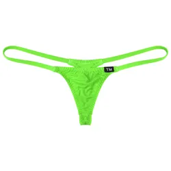 Tanga Sexy de tiro bajo para hombre, Tanga Simple con parte trasera en T, bolsa de Bluge, calzoncillos, ropa interior de Bikini, bragas Sissy, lencería de cuerda