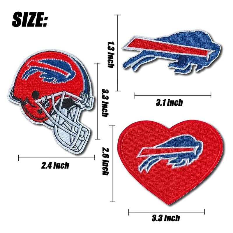

ABLK 3 Pcs Rugby Team Logo Embroidery Patch, Helmet and Heart Logo Iron-on Patch for Jacket Backpack Jeans Jacket