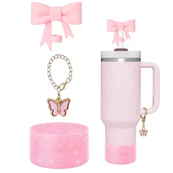 Compatible with Stanley Cup Accessories, 3pcs Tumbler Accessories for Stanley Cup 30/40 oz, Including Cup Boot, Straw Cover Char