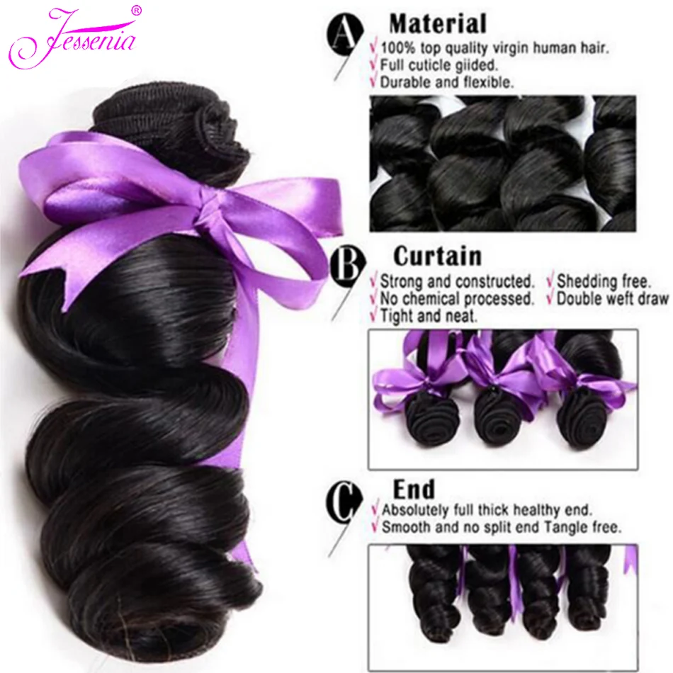 Loose Wave Bundles With Closure Malaysian 100% Human Hair Bundles With 4*4 HD Transparent Remy Deep Natural Hair Weave Extension